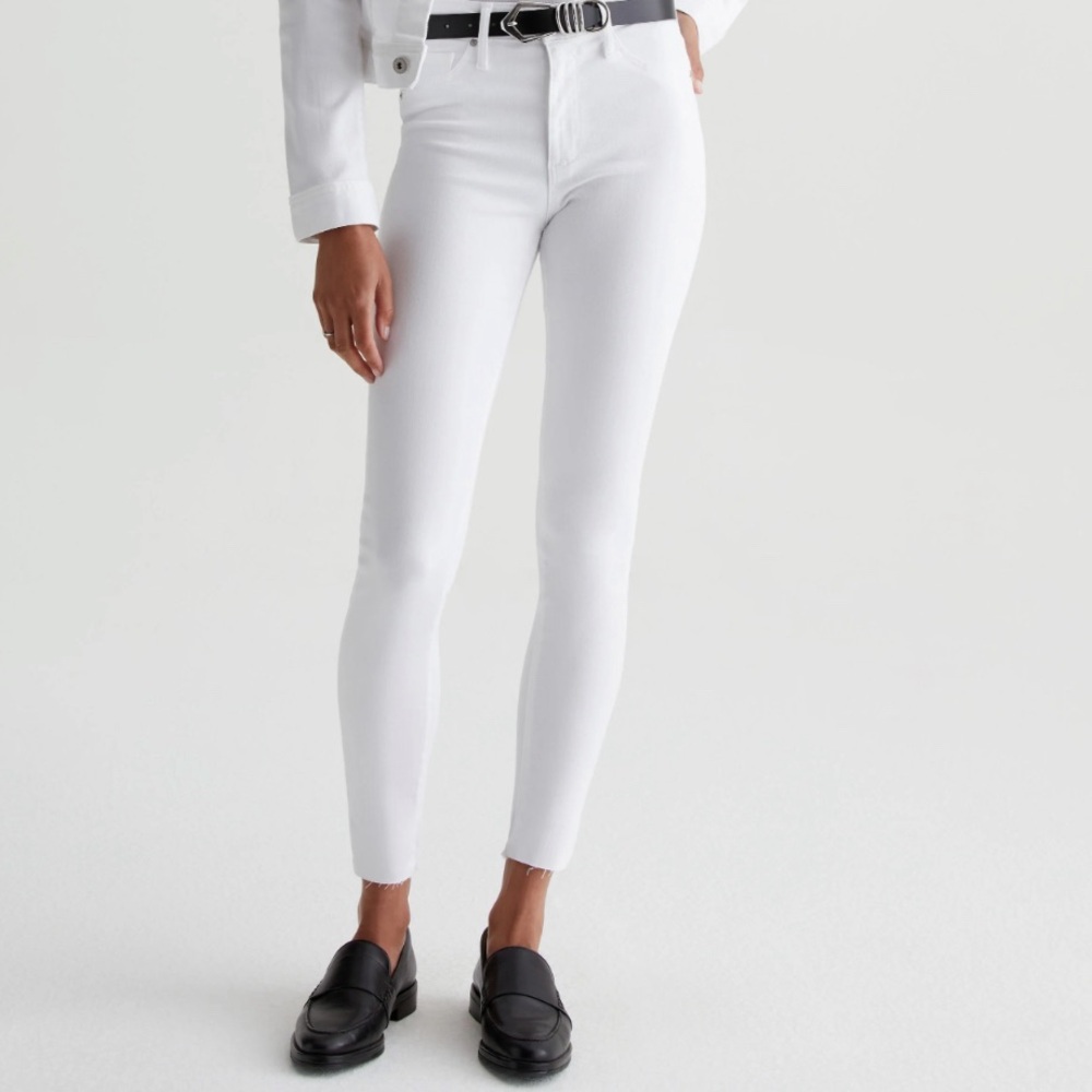 AG Farrah Skinny Ankle Jeans White